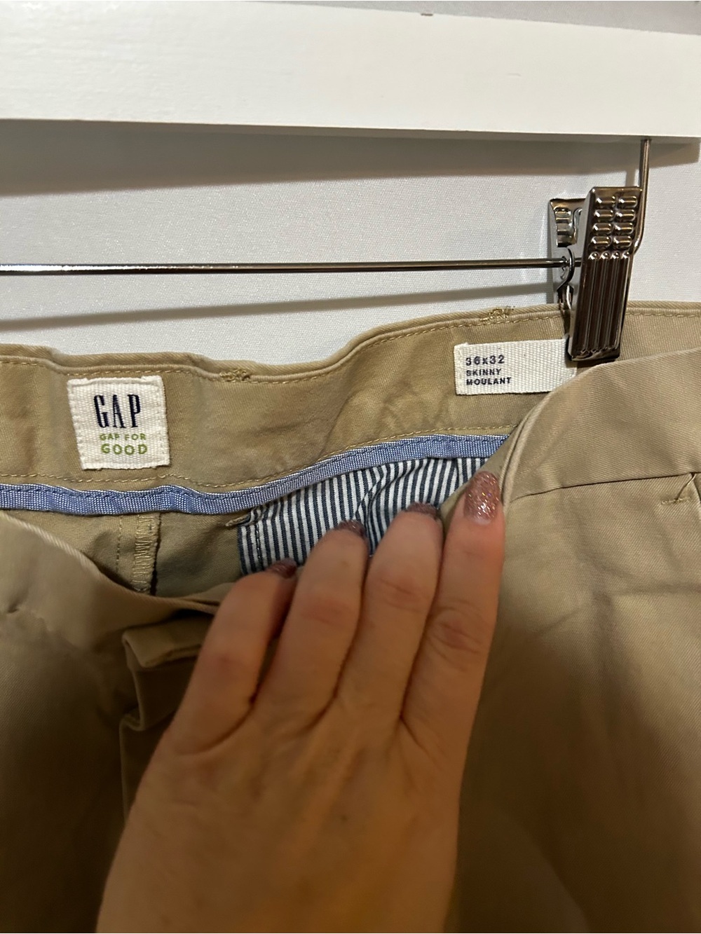 GAP Men’s Skinny Fit Khaki Chino Pants Tan 36x32 - Picture 3 of 5